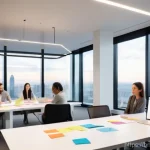 마케팅관리사 실기 준비 팁 - **Prompt:** A diverse group of young and enthusiastic marketing professionals (two men, two women, a...