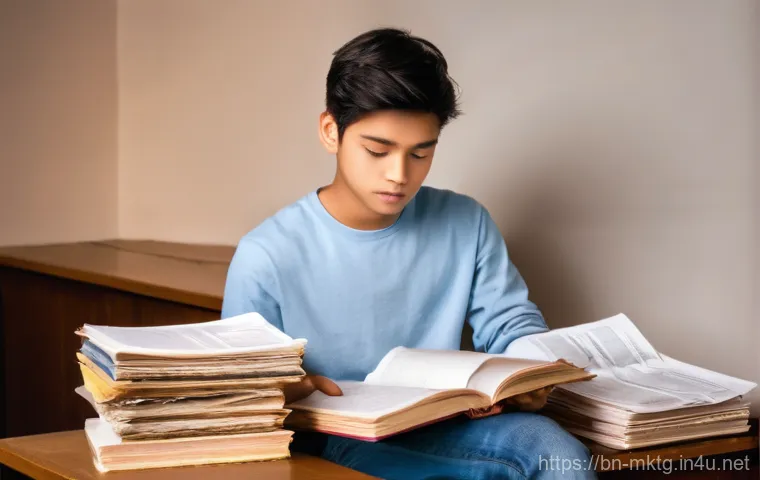 마케팅관리사 시험 대비 시험지 분석법 - **Prompt 1: The Revelation of Past Papers**
A young university student, approximately 18-22 year...