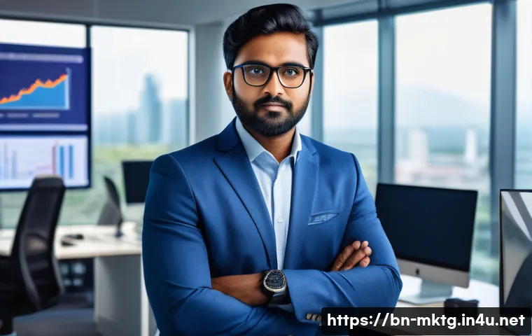 마케팅관리사 취득 후 직장 내 역할 변화 - A confident Bengali marketing manager in a modern office environment, wearing professional business ...