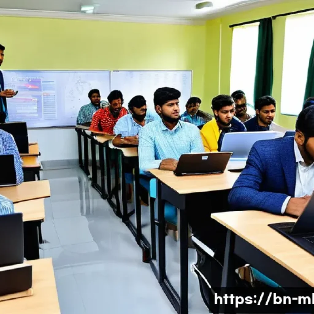 마케팅관리사 자격증으로 인한 경력 전환 사례 - A professional classroom scene in Bangladesh showing diverse young adults attentively participating ...