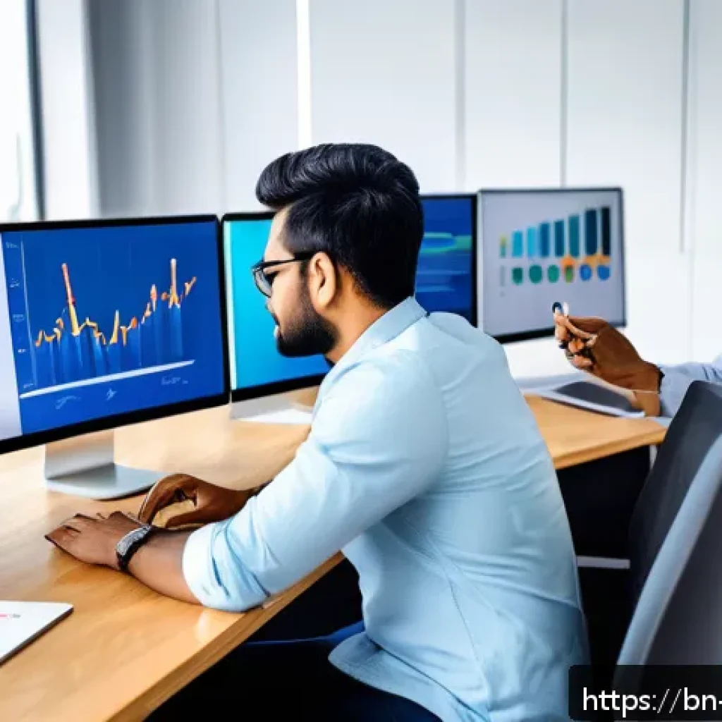 마케팅관리사 자격증과 관련된 대학 전공 - A professional digital marketing team in a modern office setting, analyzing vibrant graphs and data ...