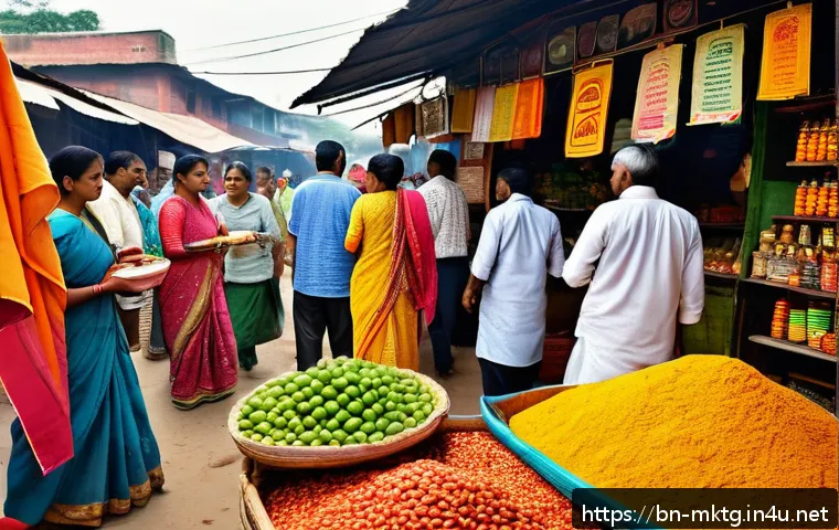 마케팅관리사 시험에서 자주 언급되는 법령 - A vibrant Bengali marketplace scene illustrating ethical business competition: various vendors in tr...